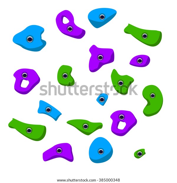 Set Climbing Grips Climbing Wall Holds Stock Vector (Royalty Free