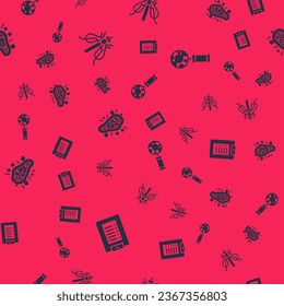 Set Clinical record, Experimental insect, Bacteria and DNA research, search on seamless pattern. Vector