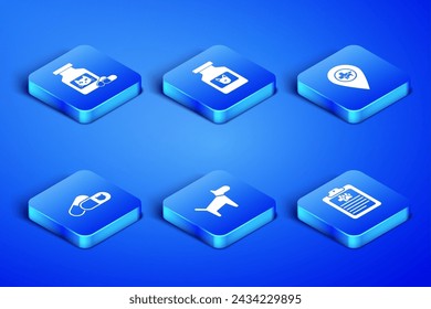 Set Clinical record pet, Cat medicine bottle and pills, Dog, ,  and Location veterinary icon. Vector