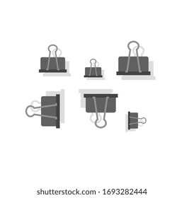 set clip, Black clip paper clip vector

