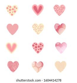 Set of clipart - heart. Valentine's day concept.
