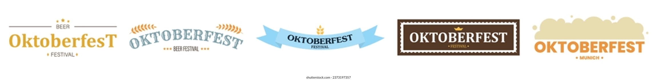 Set of clipart for Oktoberfest on white background