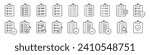 Set of clipboard with checklist icons. Clipboard line icon. Checklist with gear, magnifier and pencil. symbol for web site and app design. Vector illstration.