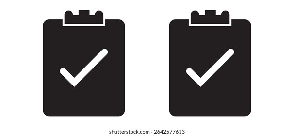 set of clipboard icon, clipboard with check list icon.