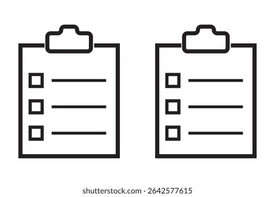 conjunto do ícone da área de transferência, área de transferência com o ícone da lista de verificação.