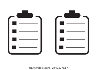 conjunto do ícone da área de transferência, área de transferência com o ícone da lista de verificação.