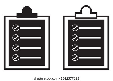 conjunto do ícone da área de transferência, área de transferência com o ícone da lista de verificação.