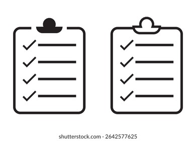 set of clipboard icon, clipboard with check list icon.