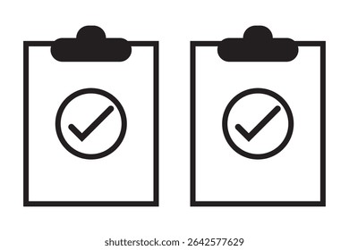 set of clipboard icon, clipboard with check list icon.