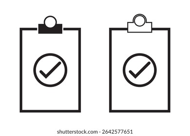 set of clipboard icon, clipboard with check list icon.
