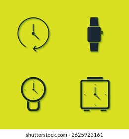 Set Clock, Alarm clock,  and Smartwatch icon. Vector