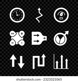 Set Clock, Arrow, Digital speed meter, Pie chart infographic, Infographic element and  icon. Vector
