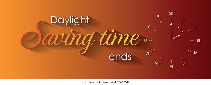 Set the clock to daylight saving time ends. Vector illustration with message