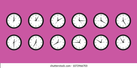 Set of clock design icon. clock design illustration