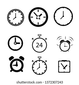 Set of clock flat icon