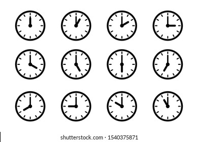 Set of clock icon, isolated icons