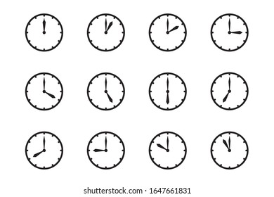 Set of clock icon, isolated icons