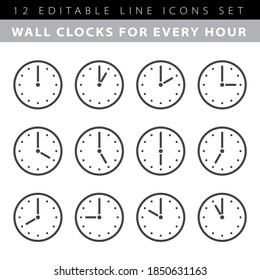 Set of clock icon, isolated icons