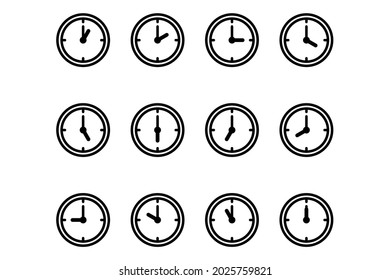 Icono de conjunto de reloj, iconos aislados