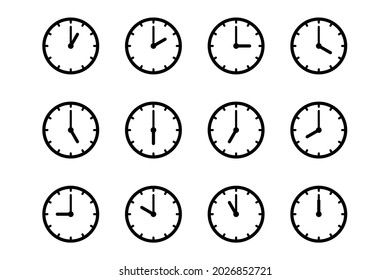 Set of clock icon, isolated icons