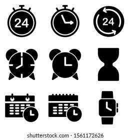 Set of Clock icon. Symbol of time with trendy flat style icon for web, logo, app, UI design. isolated on white background. vector illustration eps 10