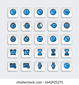 Set of Clock icon. Symbol of time with trendy flat style icon for web, logo, app, UI design. isolated on white background. vector illustration eps 10