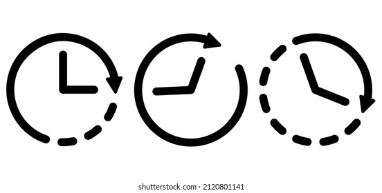 Set of clock icon. Vector illustration. Eps 10. Clock symbol for web site design.