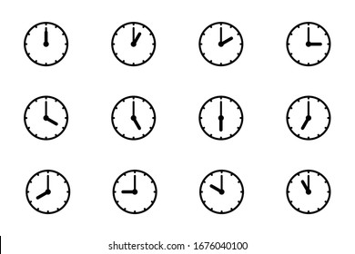 Set of clock icons.