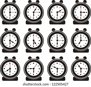 set clock icons , signs, vector illustration