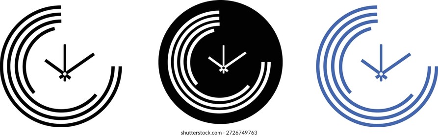Conjunto de iconos de reloj. Reloj, hora.	sobre fondo blanco 