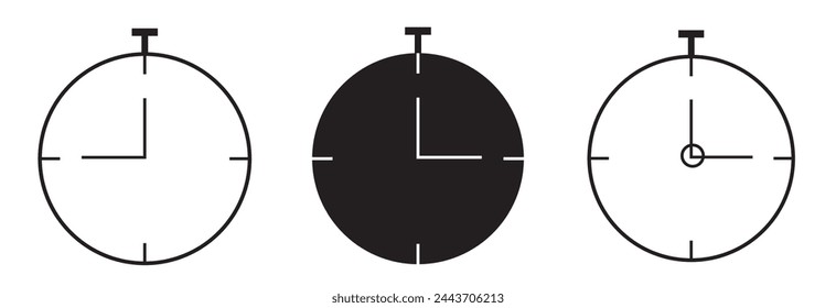 Set of clock icons. Clock, time. Vector illustration.  EPS 10