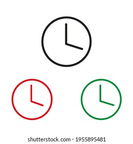 Set of clock icons. Vector graphics