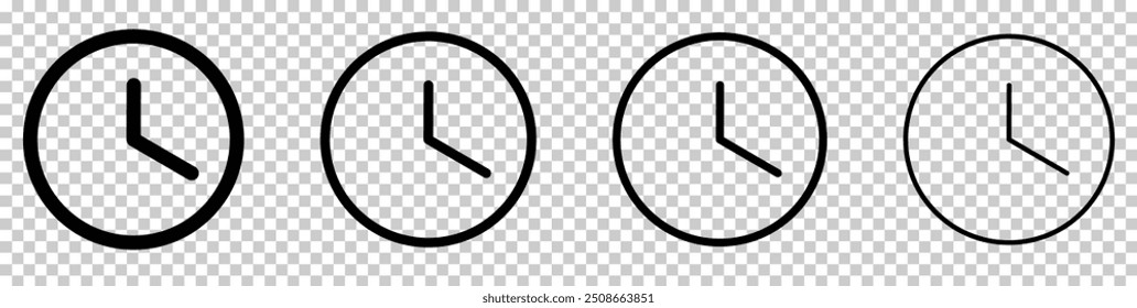 Conjunto de iconos de reloj. Ilustración vectorial, EPS10
