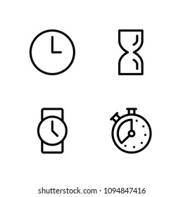 Set clock Line icon stock vector illustration. Editable Stroke. 100x100 Pixel Perfect