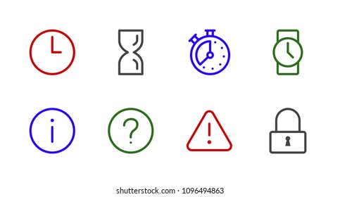 Set clock Line icon stock vector illustration. Editable Stroke. 100x100 Pixel Perfect