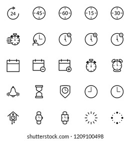 Set of clock line icons