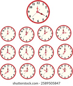 Set of clock and time vector clipart