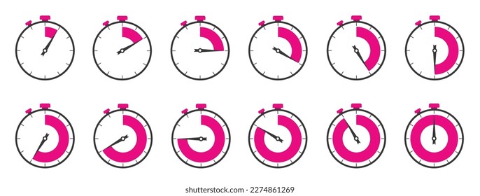 Set of clock, timer icon