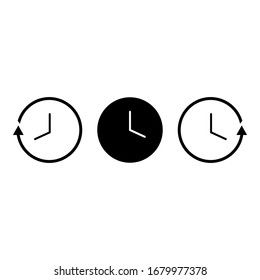 set of clock vector icon