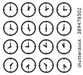 A set of clocks for every hour and some thirty minutes.