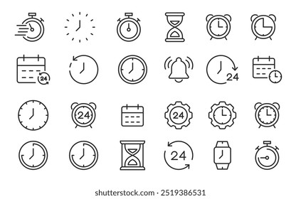 set of clocks icons. vector. editable