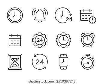 set of clocks icons. vector. editable	