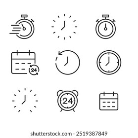 set of clocks icons. vector. editable	