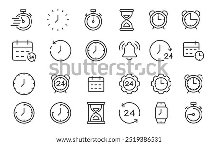 set of clocks icons. vector. editable