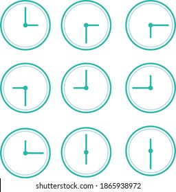 conjunto de iconos de relojes para el diseño web	