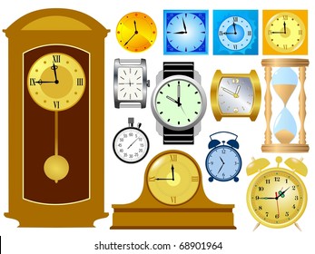 Set of clocks. Vector