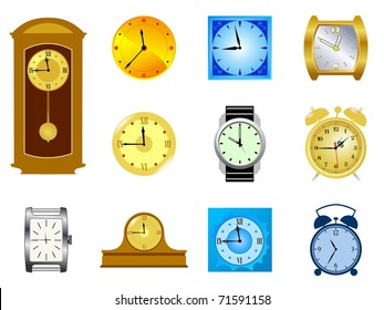 Set of clocks. Vector