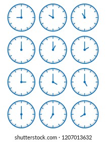 Set of clocks, Vector Illustration