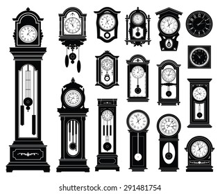 Set of clocks. Vector illustration.