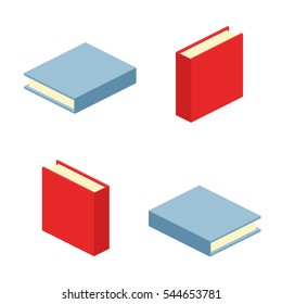 set of close books icon vector illustration in flat design style isolated on white background. Academic education symbol learning, reading, school sign. Knowledge science university library.